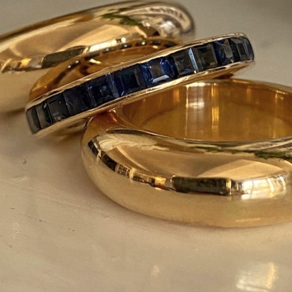 Vintage Jewelry - Sapphire eternity band 14k 7